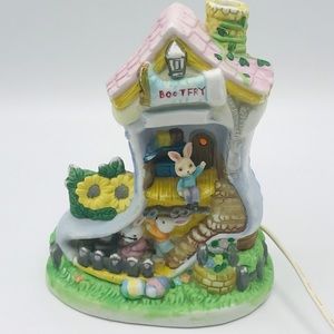 Vintage Bunny hand painted porcelain lighted Bootfry house shoe figurine.